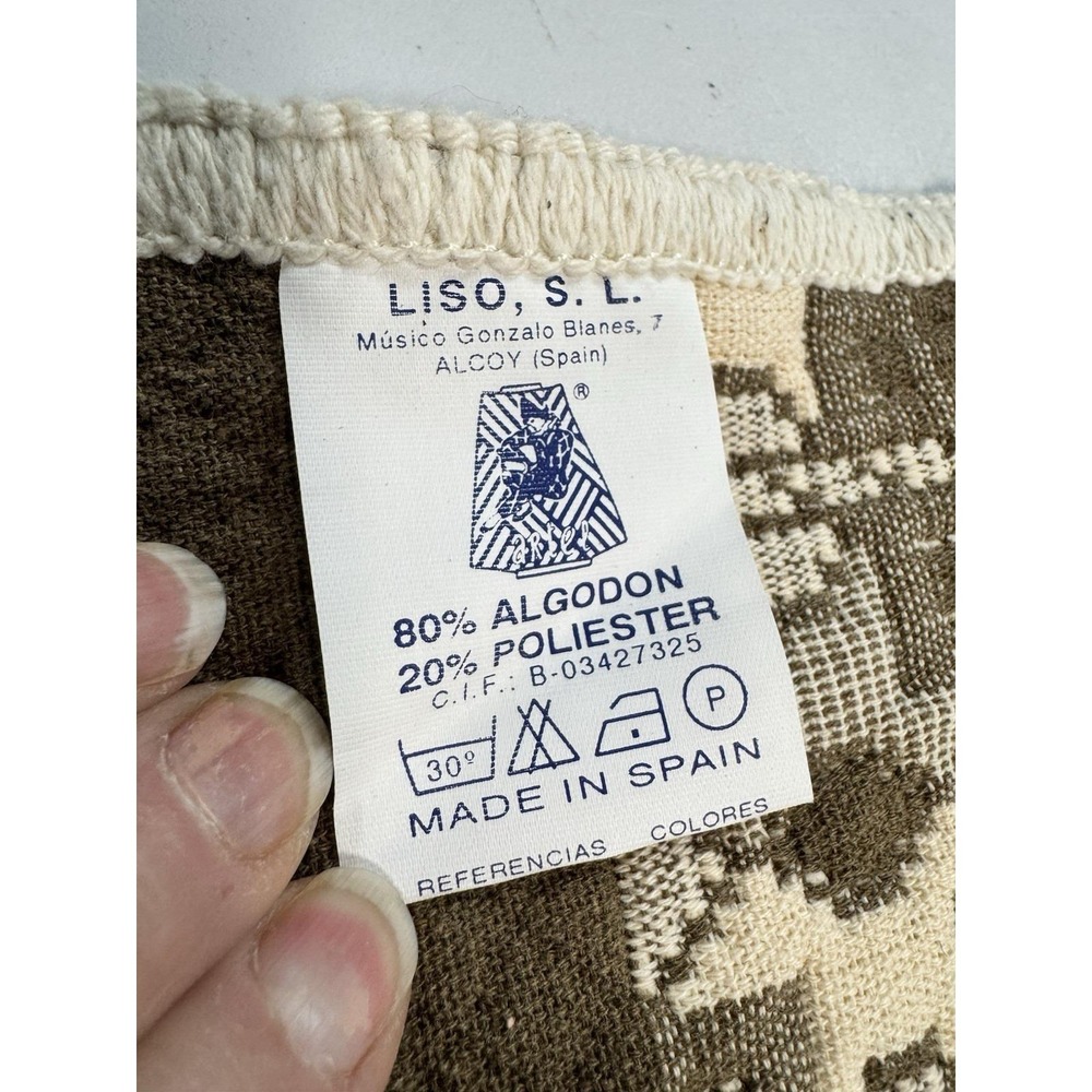 Area Rug Cream Brown 48x25" Scandinavian‎ Southwest Design Cotton Blend - Picture 5 of 8